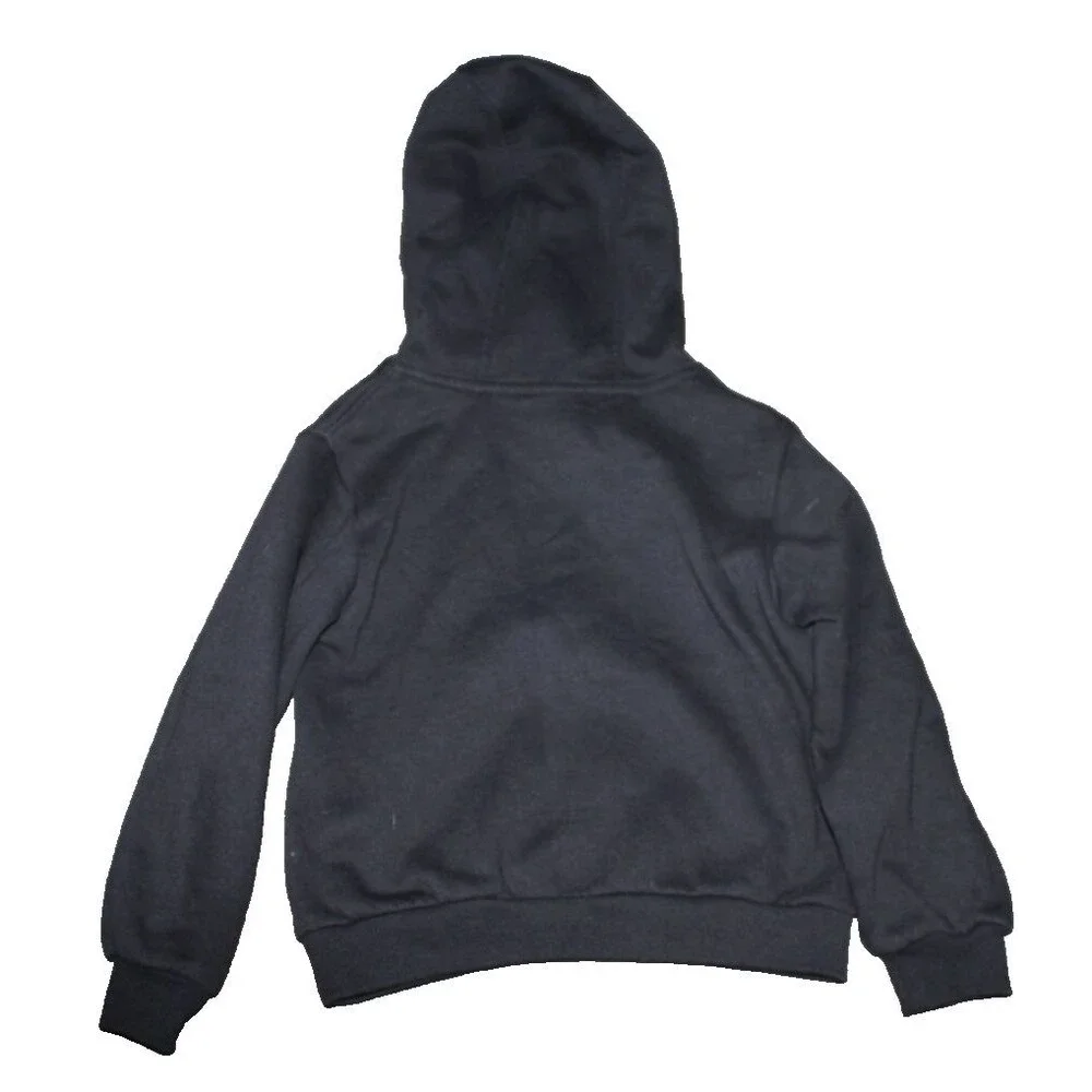Nike Fleece Cotton Poly Hoodie Kids Sz. 5 Black Pullover Embroidered Logo